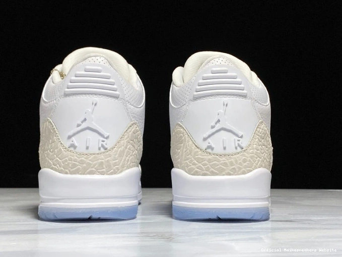 Official Maikesneakers Air 3 White 136064-111 Retro Jordan Triple 0818
